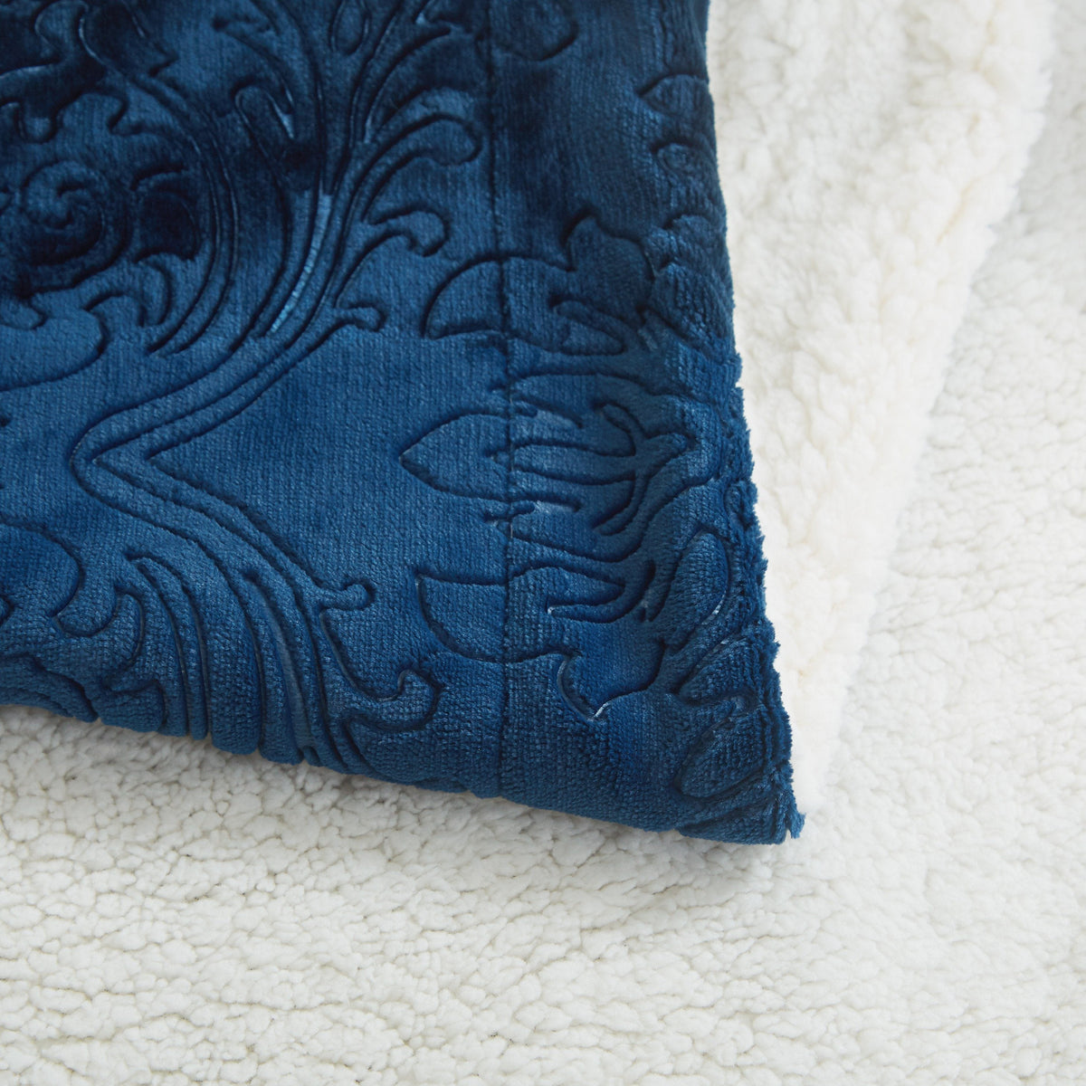 Cozy Night Blue Sherpa Throw Blanket