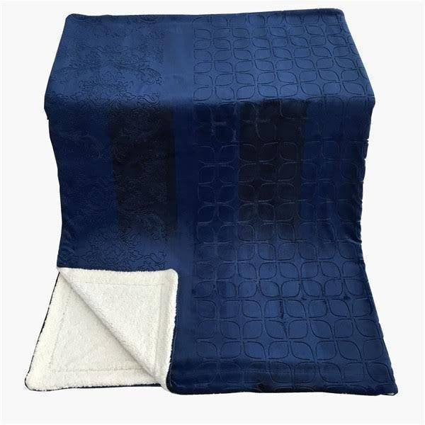Cozy Night Blue Sherpa Throw Blanket