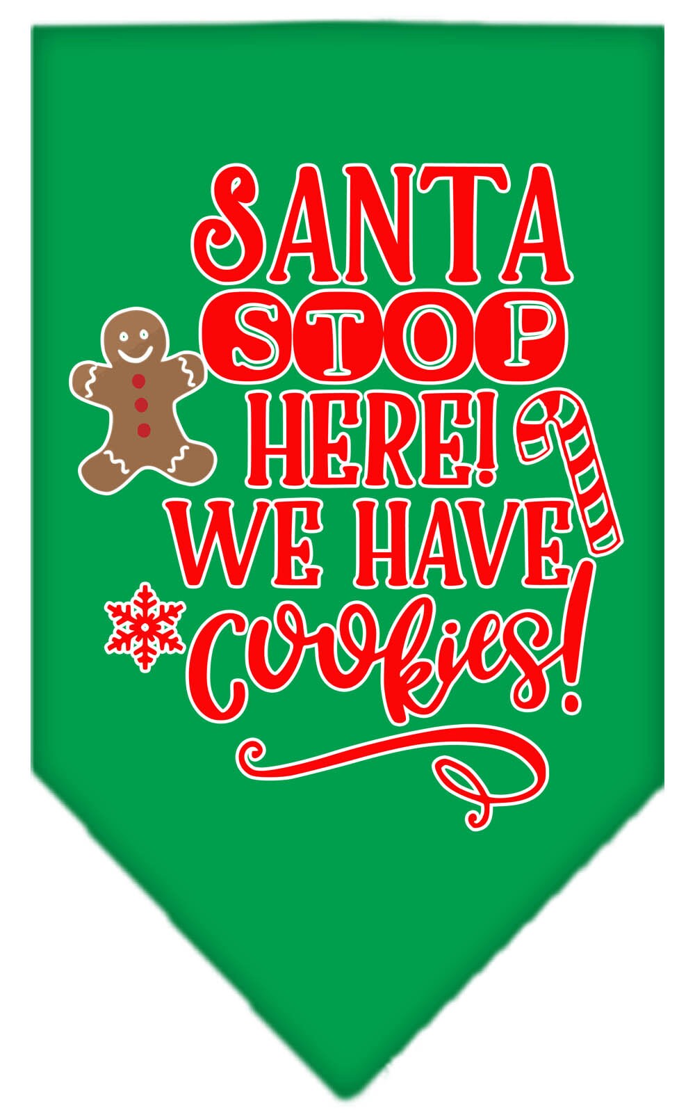 "Santa, Stop Here! We Have Cookies!" Christmas Dog Bandana