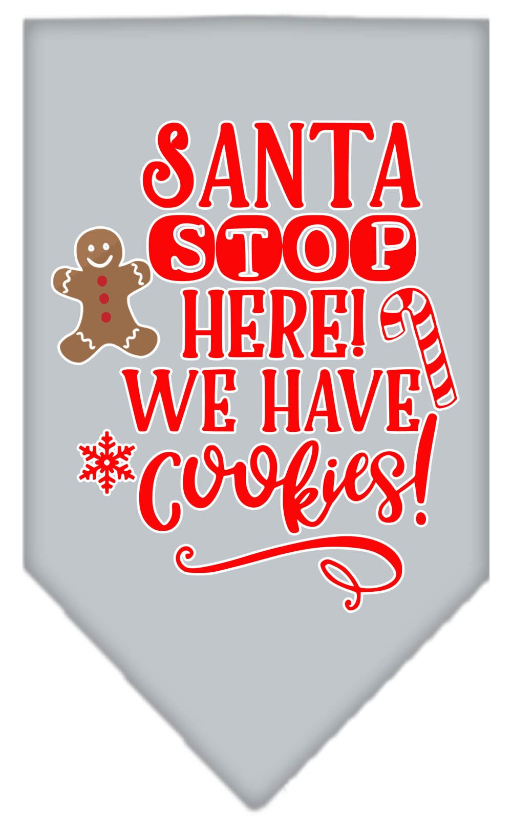 "Santa, Stop Here! We Have Cookies!" Christmas Dog Bandana