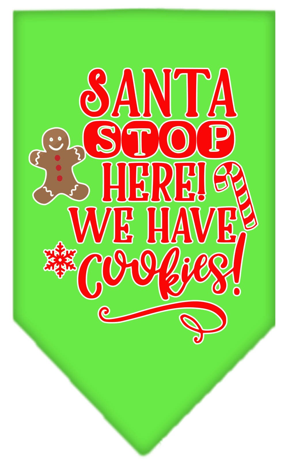 "Santa, Stop Here! We Have Cookies!" Christmas Dog Bandana