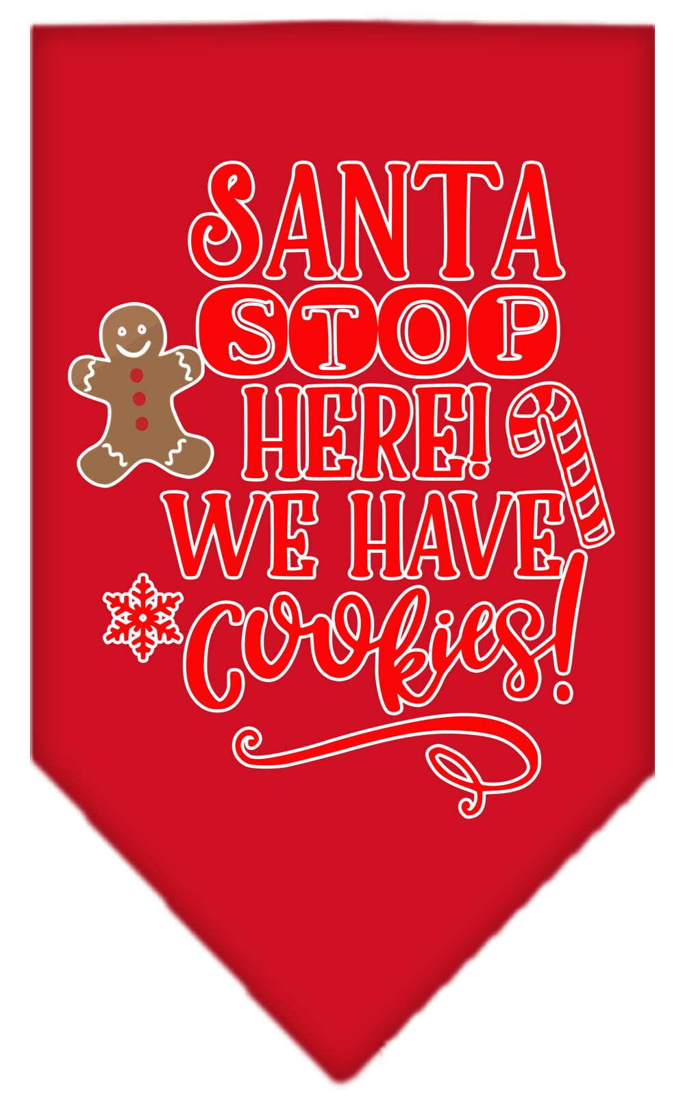 "Santa, Stop Here! We Have Cookies!" Christmas Dog Bandana