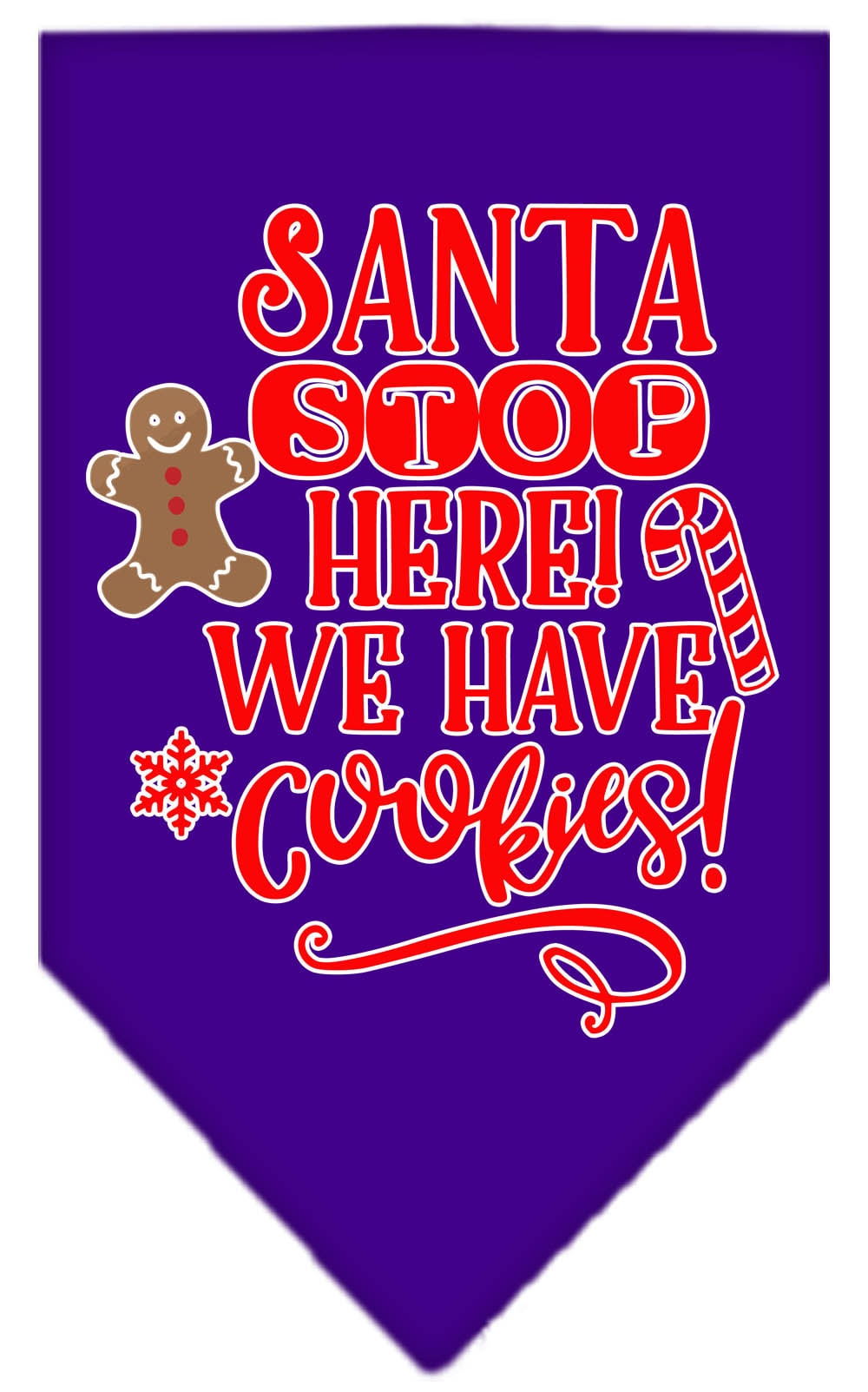 "Santa, Stop Here! We Have Cookies!" Christmas Dog Bandana