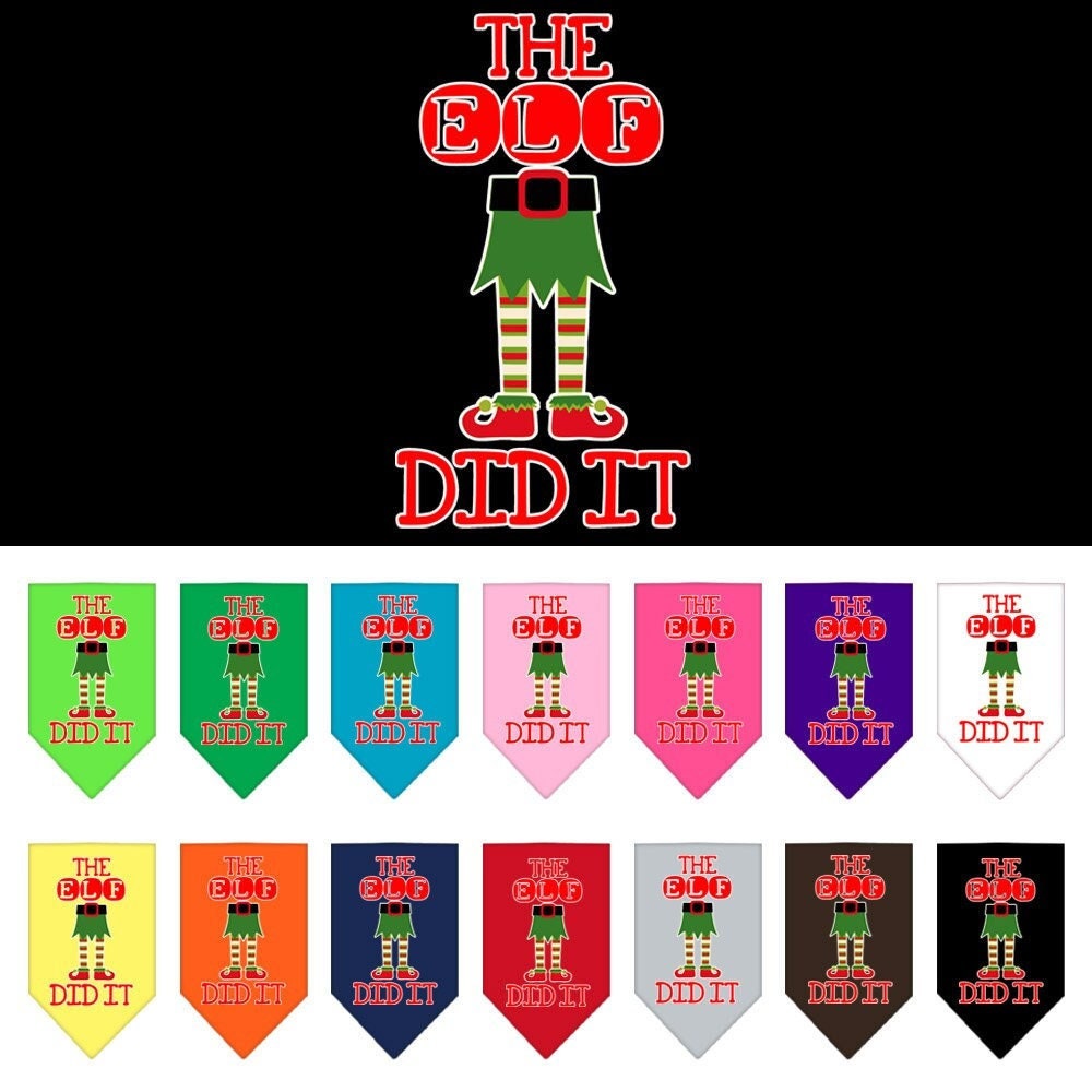 "The Elf Did It" Christmas Dog Bandana