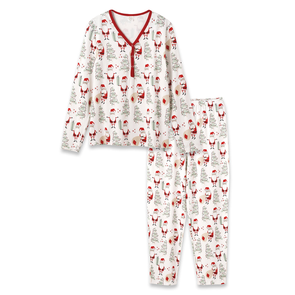 Santa Women's Bamboo Pajama Set - Family Matching Christmas PJs